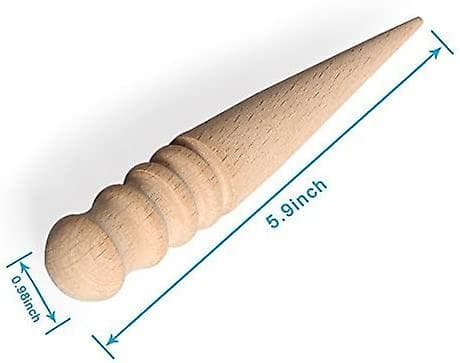 Mordely New Leather Craft Edge Slicker Round Multi-size Wood Burnisher 3 Patterns For Working Leather