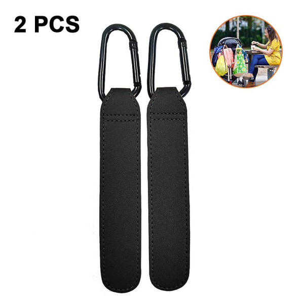 Stroller Hooks Strap, Clip Or Hang A Diaper Bag To Your Pram Or Buggy Black