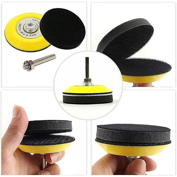 Pack 3 Inch Hook & Loop Sanding Pads For Sanding Discs With 6.mm Shank For Drill