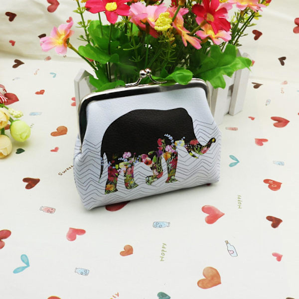 Mordely Pu Leather Coin Purse Cute Animal Wallet Bag Change Pouch Gifts For Women Kids Girls Key Holder A916-1023 Elephant