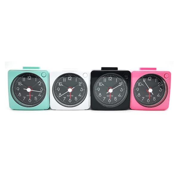 2023 Mini Alarm Clock, Silent Sweep, No Ticking, Auto Back Light And Snooze Function, Travel Use (white/black Dial/black White Hands)