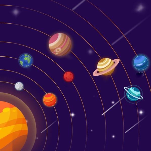 Mordely Trä Solar System Jigsaw Planeter Panel Pussel leksak TYP 1