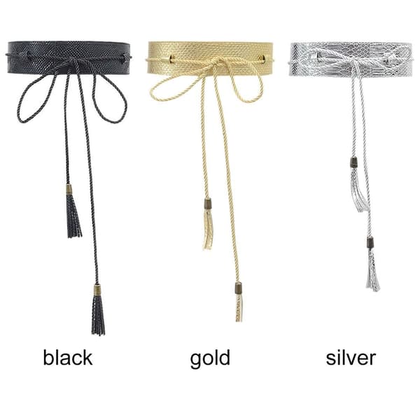 Mordely Snake Skin Pattern Läderbälte Korsett Midjeband GULD gold