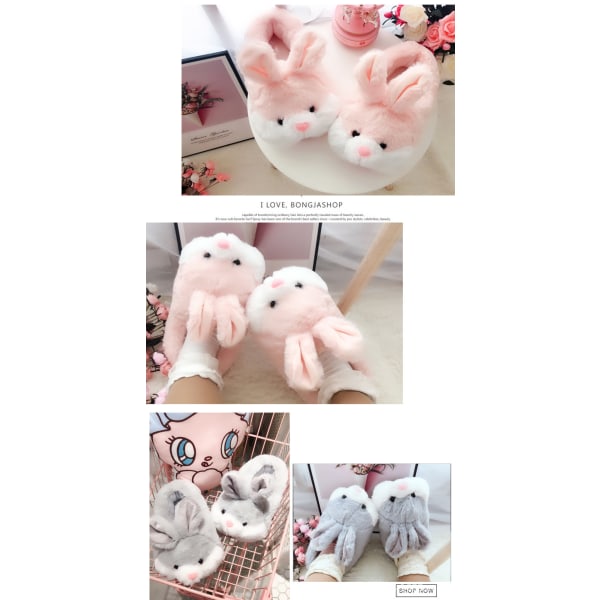 Classic Bubble Bunny Women Slippers Funny Animal Girls Slippers Cute Plush Rabbit Slippers Easter Bunny Slippers Gifts Grey M