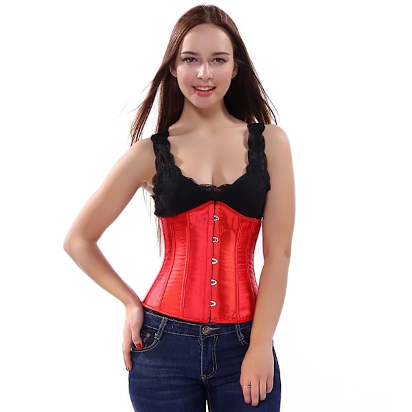 Mordely Underbyst Korsett Corselete Underkläder RED red XXL