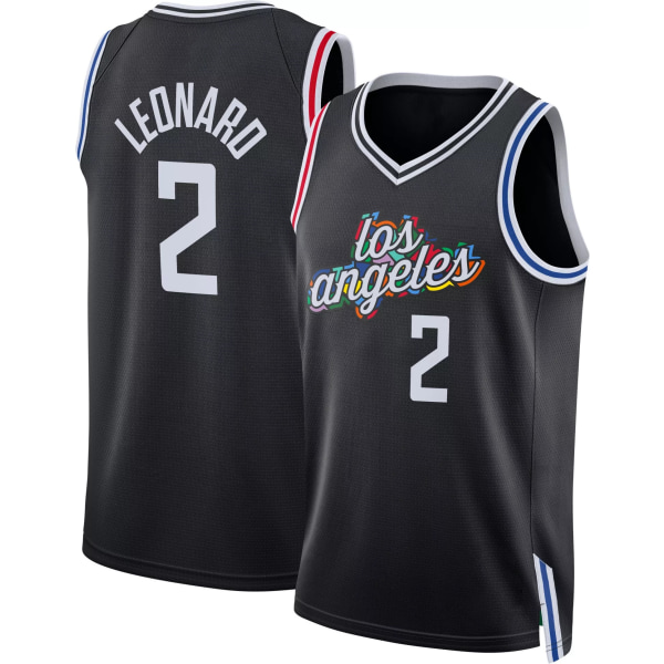 Mordely City Edition os Angeles Clippers 2023 för herrar Kawhi eonard #2 svart Dri-FIT Swingman-tröja för vuxna L