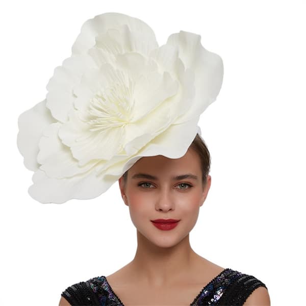 Mordely Hårband Stor Blomma VIT White