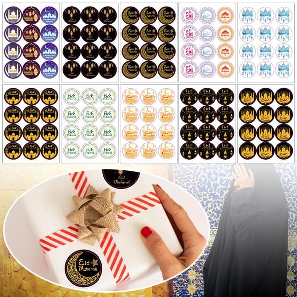 Mordely 20 ark EID Mubarak Sticker Label Seal Stickers 20 ARK 01 20 Sheets 01