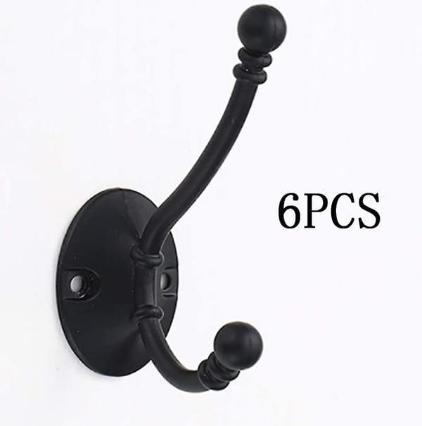 Coat Hooks, 6 Pack Wall Hooks Towel Hooks Metal Coat Hooks With Screws For Bedroom Coat Hat Hooks Bathroom Kitchen