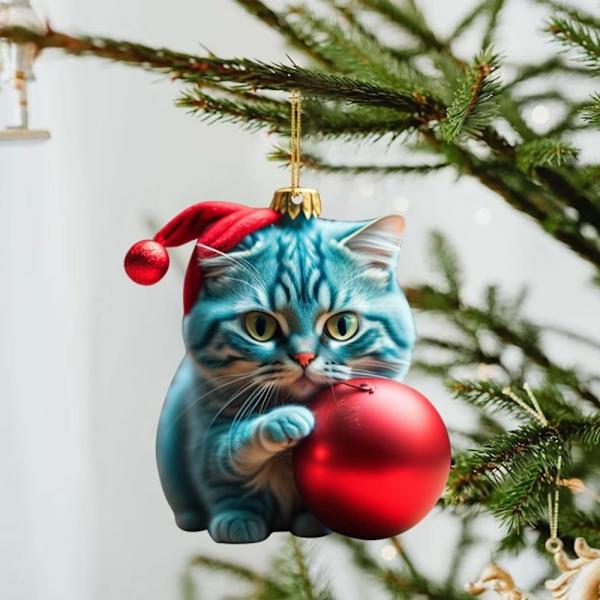 Mordely Julhatt Katthänge Katt Julgransprydnad 2