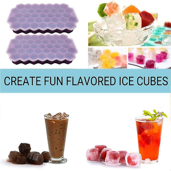 Mordely Ice Tray, Ice Tray For Making Hexagonal Ice, Includes 2 Trays