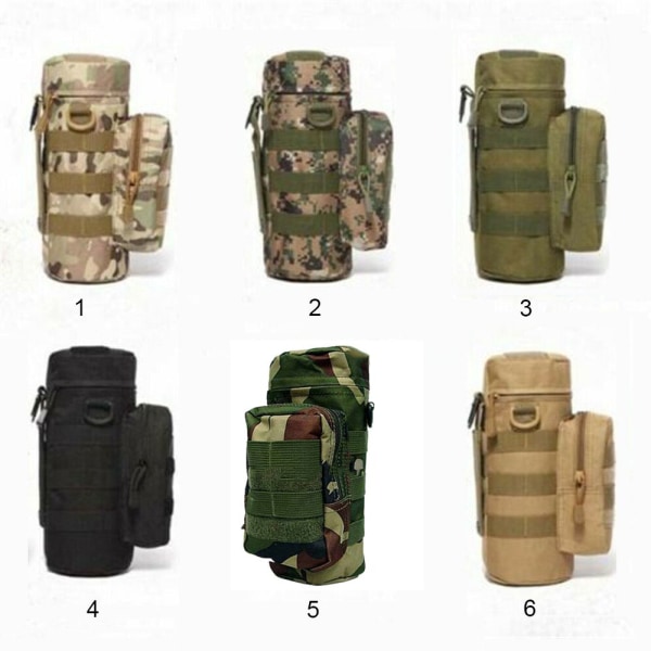 Mordely Tactical Molle Vattenflaskhållare påse Justerbar KettleBag