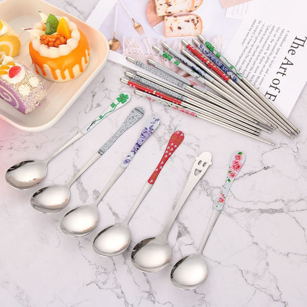 Mordely kpl/ set Lusikka Chopsticks Ruokailuvälinesetti Set 2