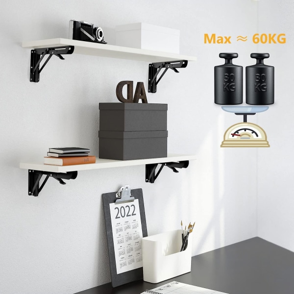 Mordely Wall Mounted Folding Bracket Set Of 2 Foldable Shelf Support Folding Shelf Brackets With Screws Folding Shelf Hinge For Diy Bench
