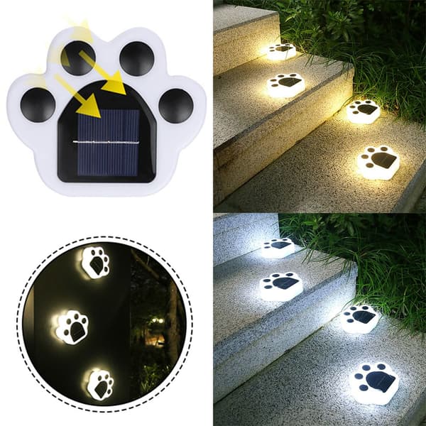 Mordely Solar Light Cat Paw Print VIT LJUS