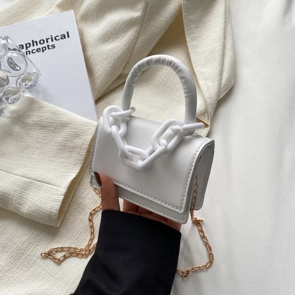 Mordely Kedja Damväskor Sommar Crossbody-väska VIT White