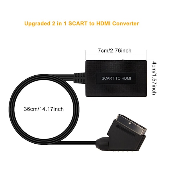 Mordely Omvandlare SCART till HDMI Video Audio Adapter