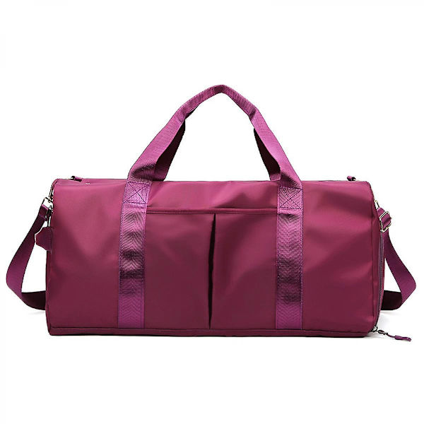 Mordely Travel Bag Large Capacity Folding Travel Bag With Rod Sleeves Sports Handbag Suitable For Travel Sports Fitness Purple