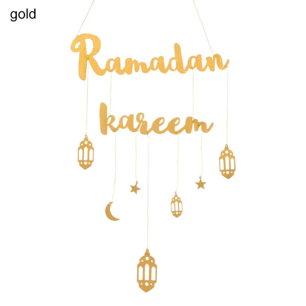 Mordely 2023 Eid Mubarak Ramadan Kareen Decor Moon And Star gold