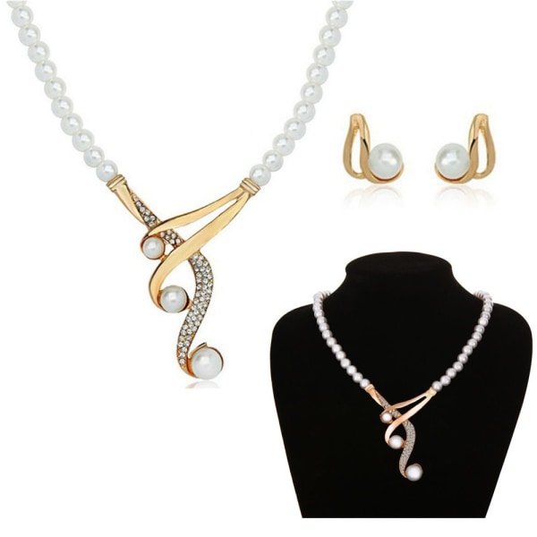 Mordely Pearl Necklace Sets Smycken Set Halsband Kedja