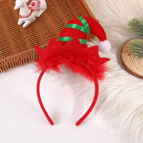 Pannband Feather Elf Hat Hårband Christmas Holiday Party Favors S05
