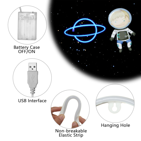 Mordely Neonljus planetformad