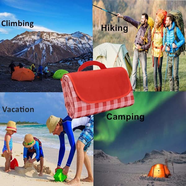 Mordely Utomhus picknick markmatta Campingfilt BLÅ 200CM Blue 200cm