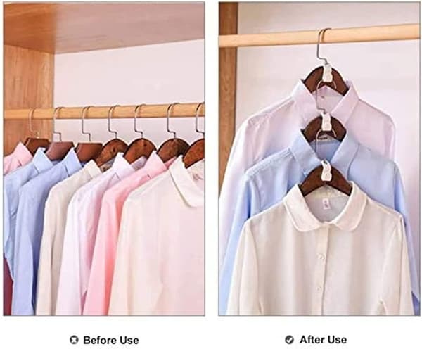 Mordely 30 Pack Plastic Waterfall Clothes Hanger Hooks Space Saving Waterfall Connecting Hooks For Clothes Cabinet