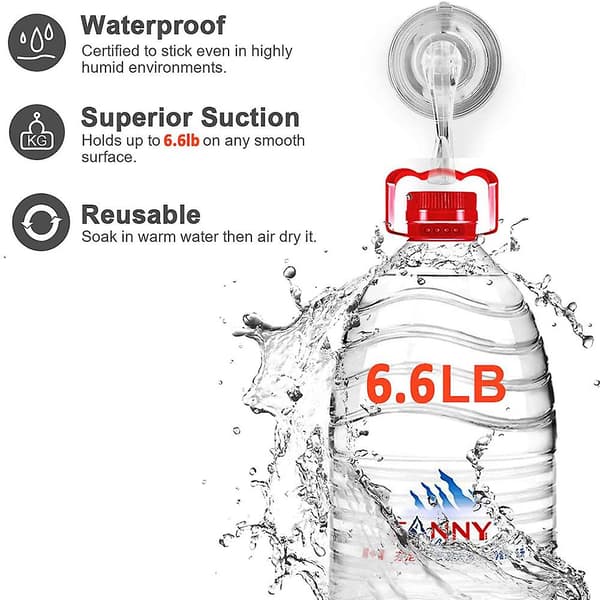 Mordely 4 Pack Suction Cup Hooks, Clear Reusable Heavy Duty Vacuum Suction Cup