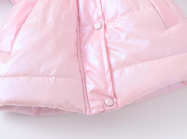 2023 Vadderad jacka för barn Lång krage Vadderad jacka med huva 150cm Pink