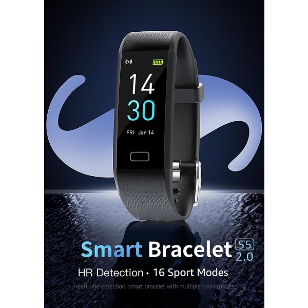 Mordely Smart Watch, Fitness Tracker Med Pulsmätare