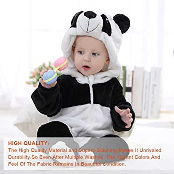 Mordely Unisex Baby Romper Winter and Autumn Flannel Jumpsuit Animal Cosplay Outfits Panda 100CM