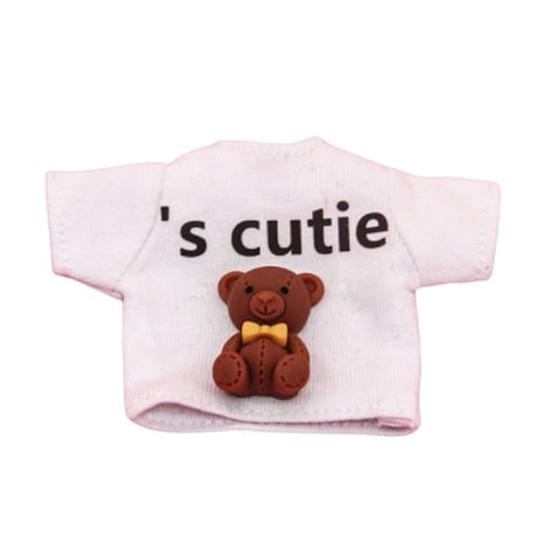Mini Cotton Coat Doll T-shirt Toppar VIT White