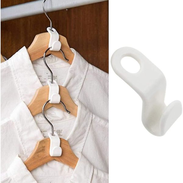 Mordely 30 Pieces Plastic Hanger Hooks Space Saving Closet Hanger Connecting Hook