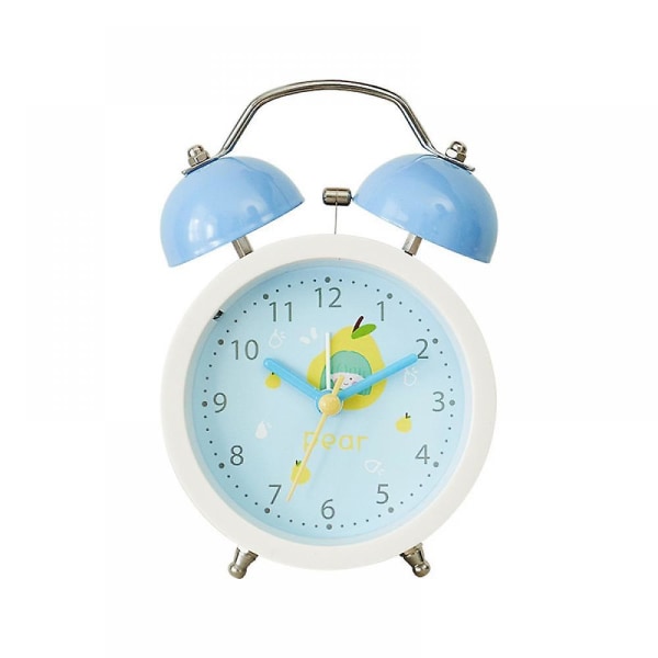 Mordely Creative Cartoon Children's Loud Volume Alarm Clock, Student Bedside Clock, Creative Clock, Metal Bell Clock - Blue