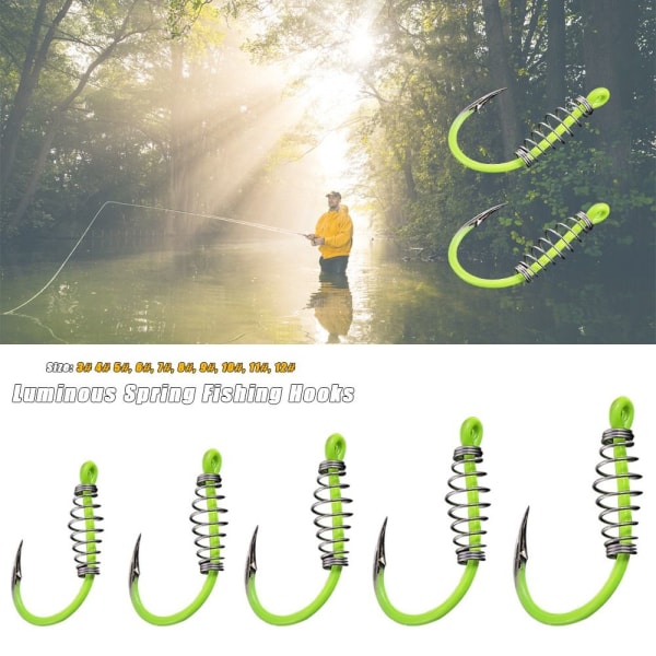 Mordely 40 st Luminous Spring Fishing Krokar Iseni Hook 5