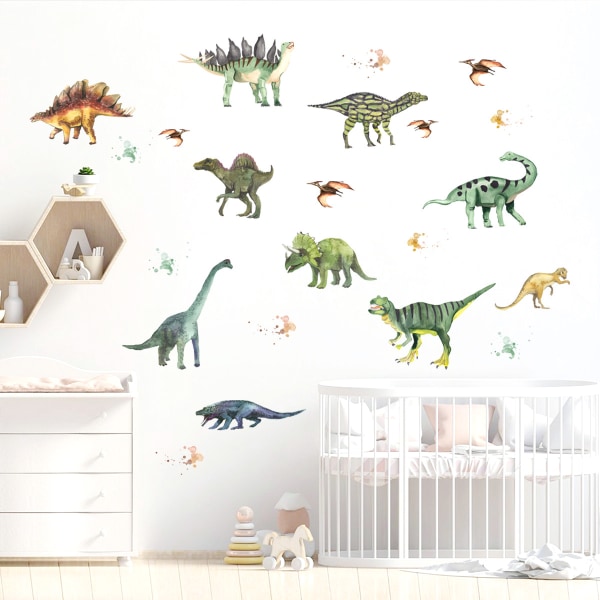 Mordely Dinosaur Friends dekorativa Peel & Stick Wall Art Stickers