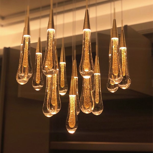 Mordely Vesipisarat Crystal Long Line LED-riippuva lamppu KAKSI PÄÄ Two heads
