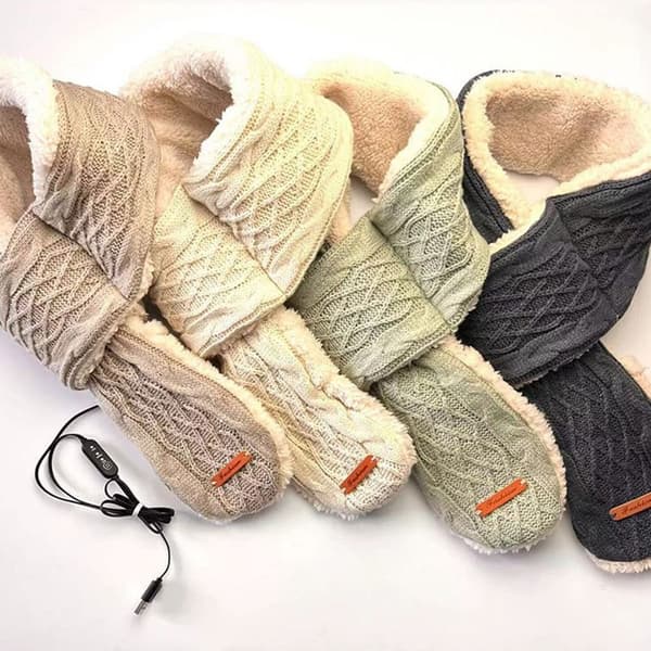 Eluppvärmd Scarf Warmer Sjal LJUSGRÅ light grey