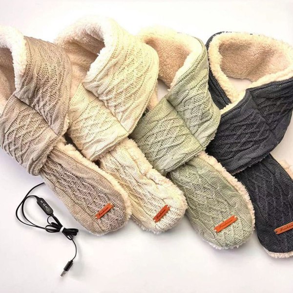 Eluppvärmd Scarf Warmer Sjal MÖRKGRÅ dark grey