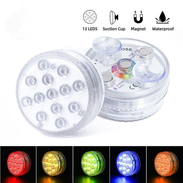 Mordely Underwater Pool Light, Ip68 Waterproof Led Pool Spotlight With Rf Remote, Above Ground Led Pool Light Lamp - 13 Lights + Infrared Remote *1