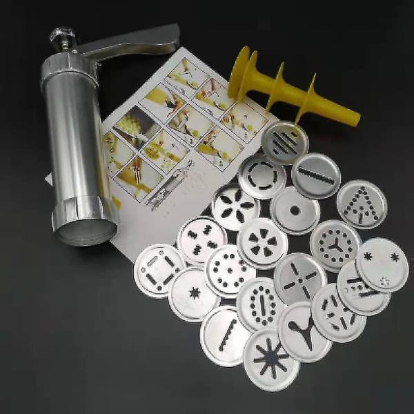Mordely Rostfritt stål Biscuit Extruder Press Cookie Gun Kit Set