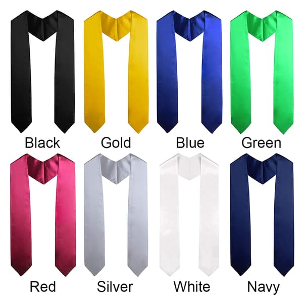 Mordely Graduation Stole Sash Graduation Robes SILVER Silver