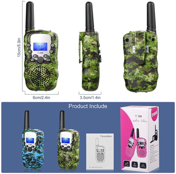 Mordely Walkie talkies för barn 3 km lång räckvidd