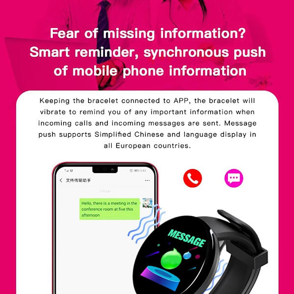 Mordely Smart Watch Bluetooth Smartwatch RÖD red