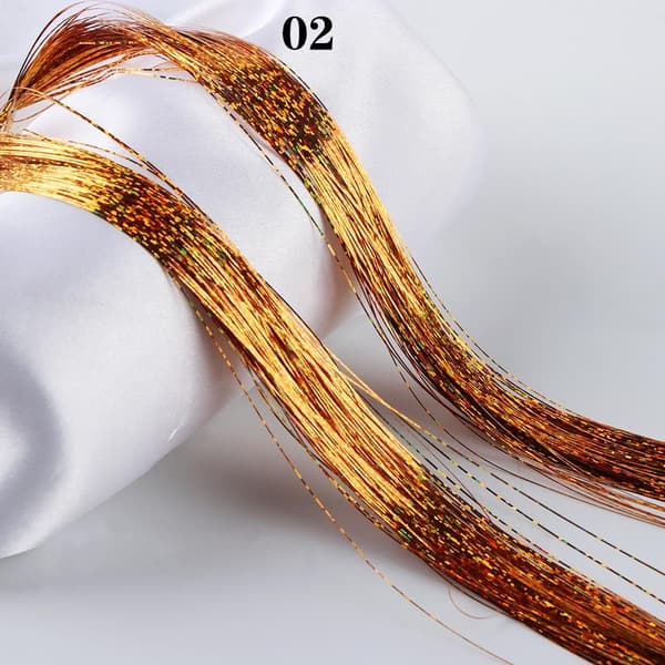 Mordely 100 strängar Hårförlängning Hår Tinsel Bling Silk 02