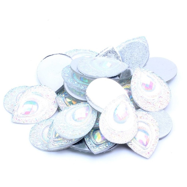 Mordely 20g 18*25mm Glitter Vattendropp Rhinestone Flatback Applique RÖD red