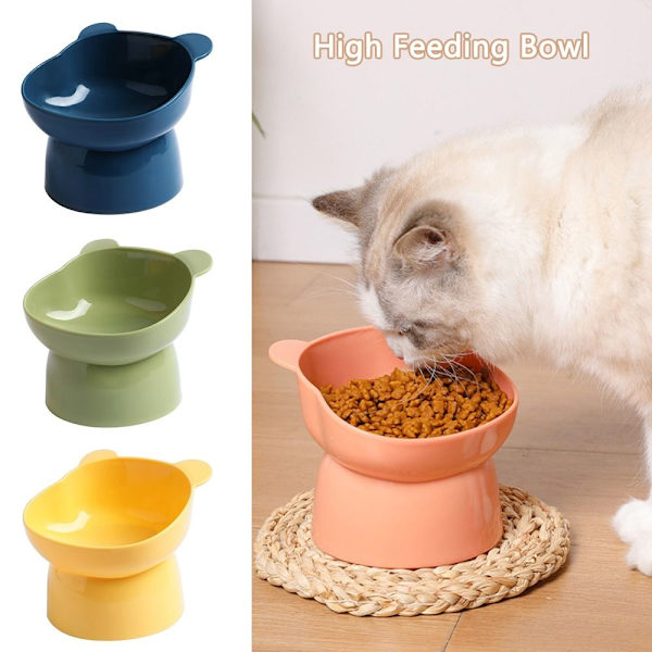 Mordely Pet Bowl High Feeding Bowl GRÖN Green