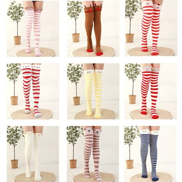 Coral Feece Sock Modeling Knästrumpor STYLE 2 STYLE 2 Style 2