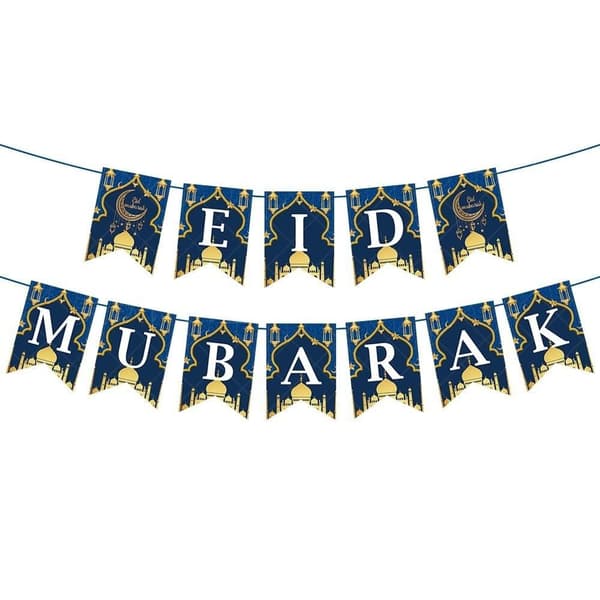 Mordely Hängande flagga Bunting Banner EID MUBARAK RAMADAN